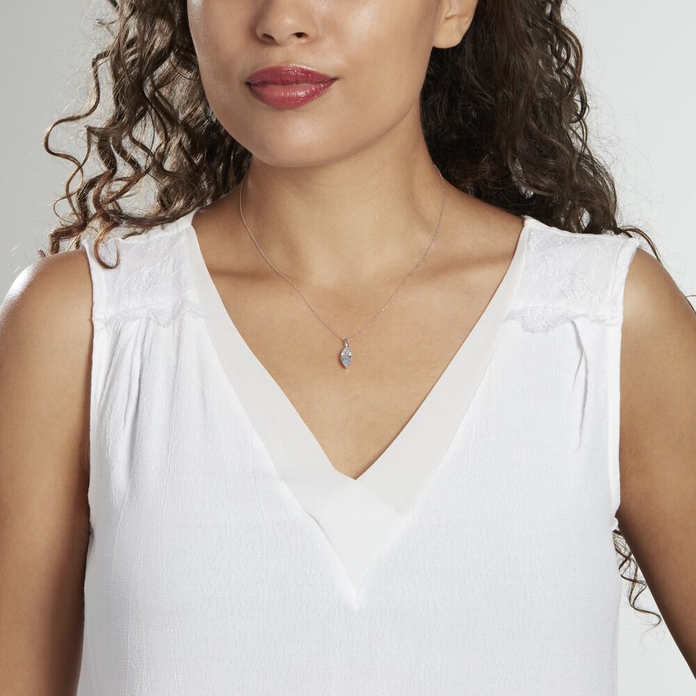 Collier Or Blanc Raquel Topaze - Colliers avec pierres Femme | Marc Orian