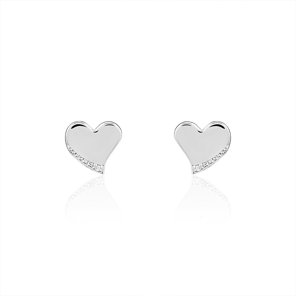 Boucles D'oreilles Puces Louane Or Blanc Diamant - Puces Femme | Marc Orian
