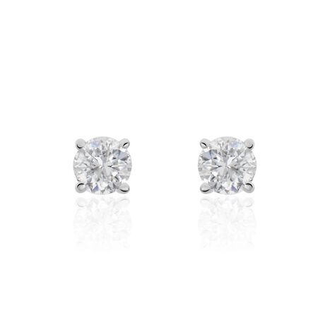 Boucles D'oreilles Puces Aphrodite Or Blanc Diamant - Puces Famille | Marc Orian