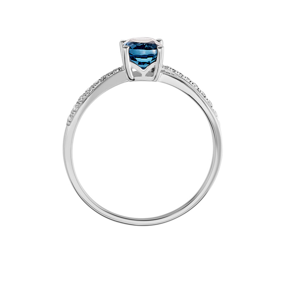 Bague Hama Or Blanc Topaze Et Oxyde De Zirconium - Bagues pierres fines Femme | Marc Orian