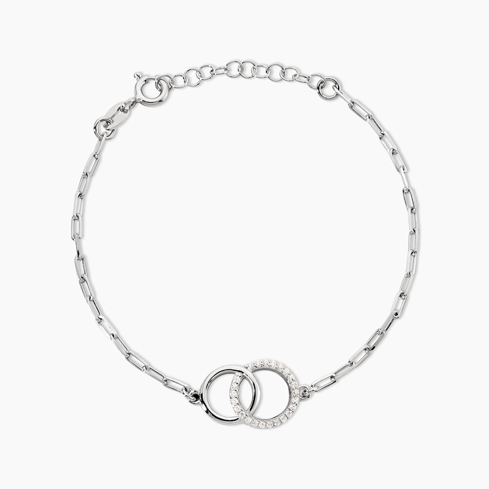 Bracelet Isabel Argent Blanc Oxyde De Zirconium - Bracelets Anneaux Entrelaces Femme | Marc Orian