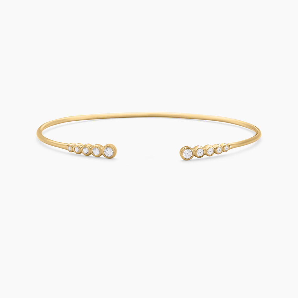 Bracelet Jonc Iza Plaque Or Jaune Oxyde De Zirconium - Bracelets joncs Femme | Marc Orian