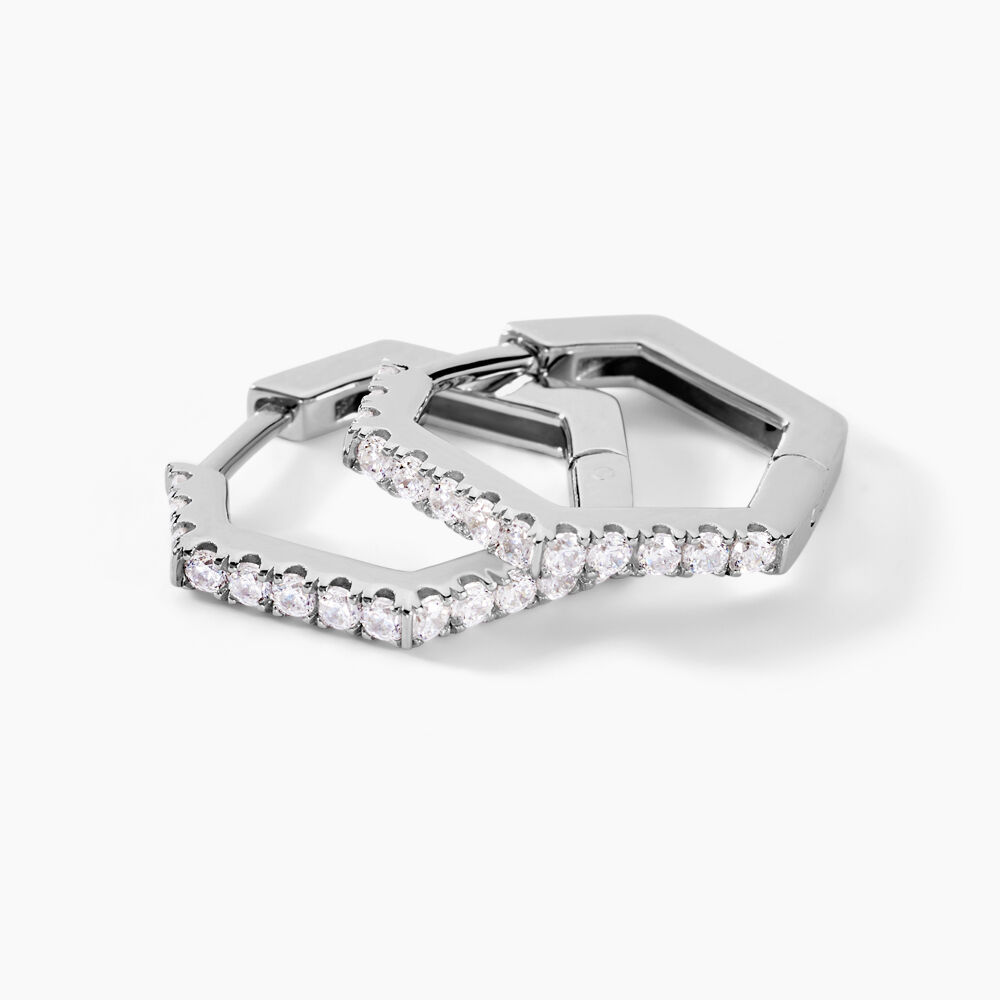 Créoles Corentine Argent Blanc Oxyde De Zirconium - Créoles Femme | Marc Orian