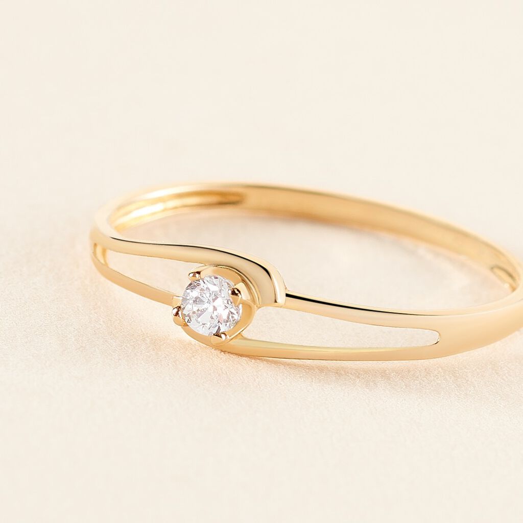 Bague Veroucha Or Jaune Oxyde De Zirconium - Bagues Solitaire Femme | Marc Orian