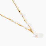 Collier Bindy Argent Dor&eacute; A L'Or 750/1000 Perle De Culture - Colliers avec pierres  | Marc Orian