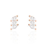 Boucles D'oreilles Puces Edma Or Rose Oxyde De Zirconium - Puces Femme | Marc Orian