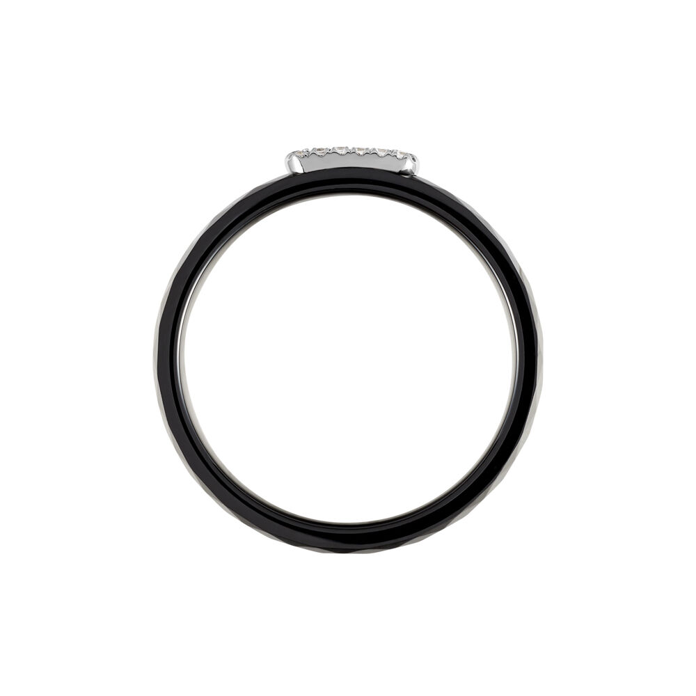 Bague Ceramik Design Argent Blanc Oxyde De Zirconium Et Céramique - Bagues avec pierre Femme | Marc Orian