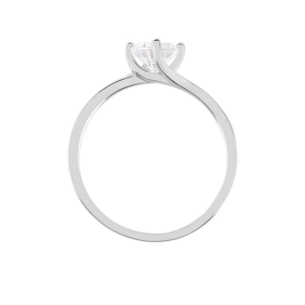 Bague Solitaire Afsa Argent Blanc Oxyde De Zirconium - Solitaires Femme | Marc Orian