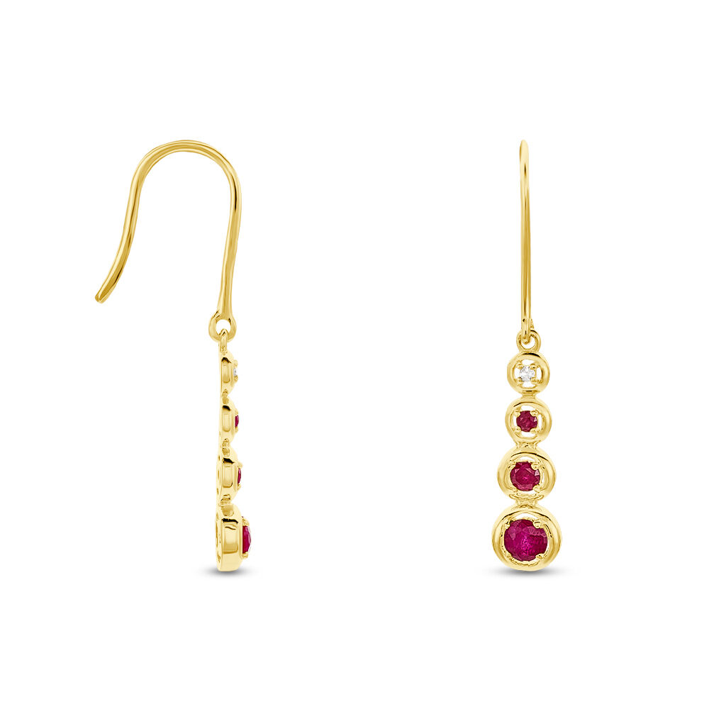 Boucles D'oreilles Pendantes Josephine Or Jaune Rubis - Pendantes Femme | Marc Orian
