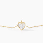 Collier Coeur Serti Clos Or Jaune Oxyde De Zirconium - Colliers avec pierres Femme | Marc Orian