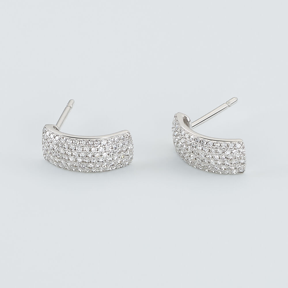 Boucles D'oreilles Puces Charlotte Or Blanc Diamant - Puces Femme | Marc Orian