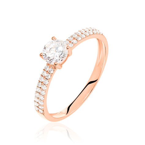 Bague Solitaire Dayna Or Rose Oxyde De Zirconium - Solitaires Femme | Marc Orian