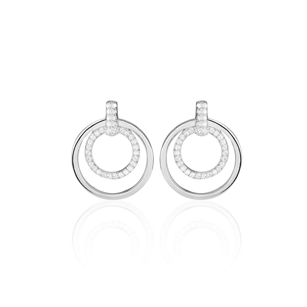 Boucles D'oreilles Pendantes Silvana Argent Blanc Oxyde De Zirconium - Pendantes Femme | Marc Orian