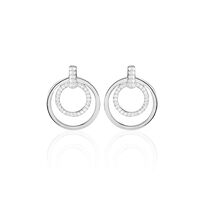 Boucles D'oreilles Pendantes Silvana Argent Blanc Oxyde De Zirconium
