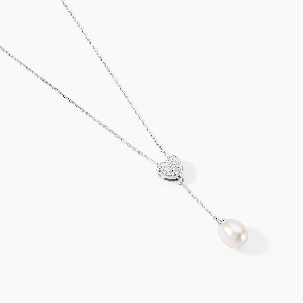 Collier Elvie Argent Blanc Perle De Culture Et Oxyde De Zirconium - Colliers avec pierres Femme | Marc Orian