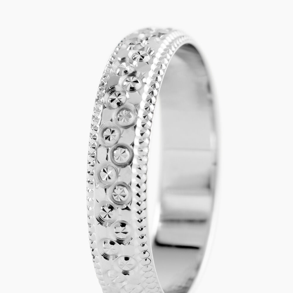 Alliance Fantaisie Diamantee Ruban Plat Or Blanc - Alliances duo Unisex | Marc Orian