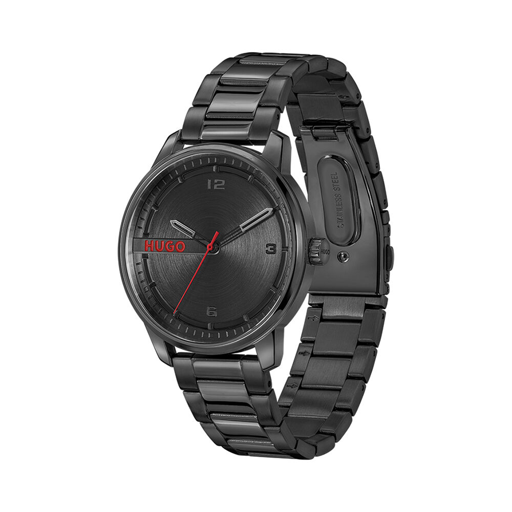 Montre Hugo Stamp Noir - Montres étanches Homme | Marc Orian