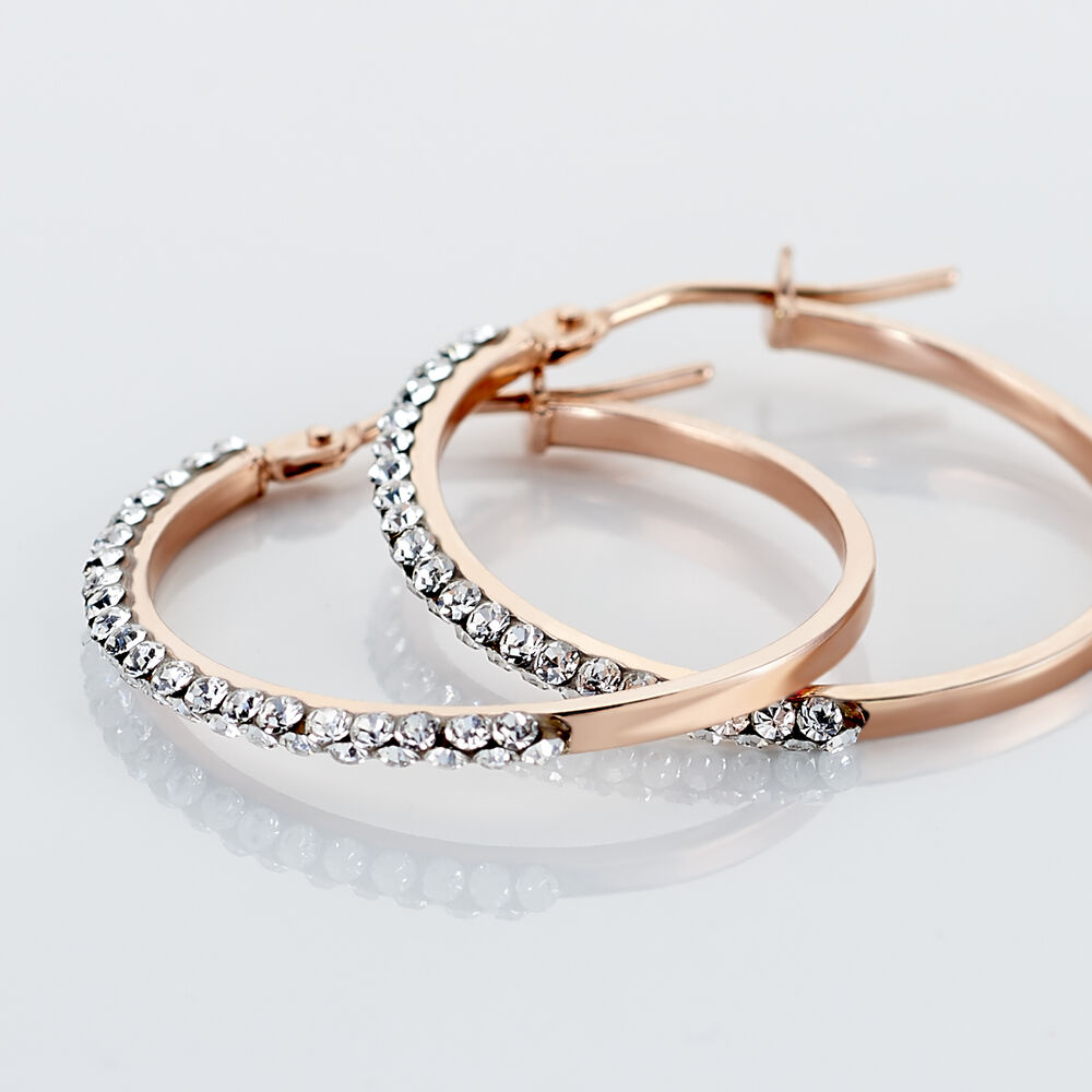 Créoles Sandrine Or Rose Strass - Créoles Femme | Marc Orian