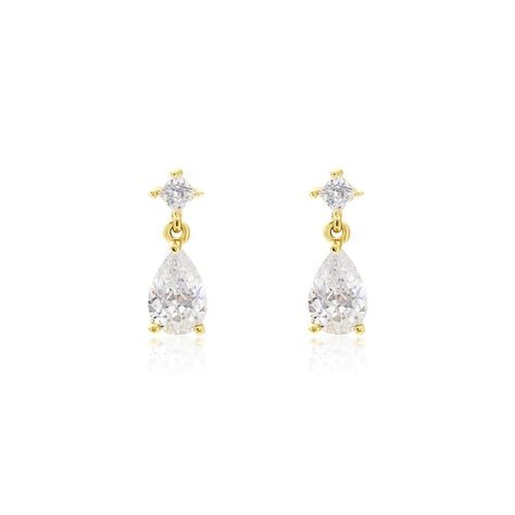 Boucles D'oreilles Pendantes Faas Or Jaune Oxyde De Zirconium - Pendantes Femme | Marc Orian