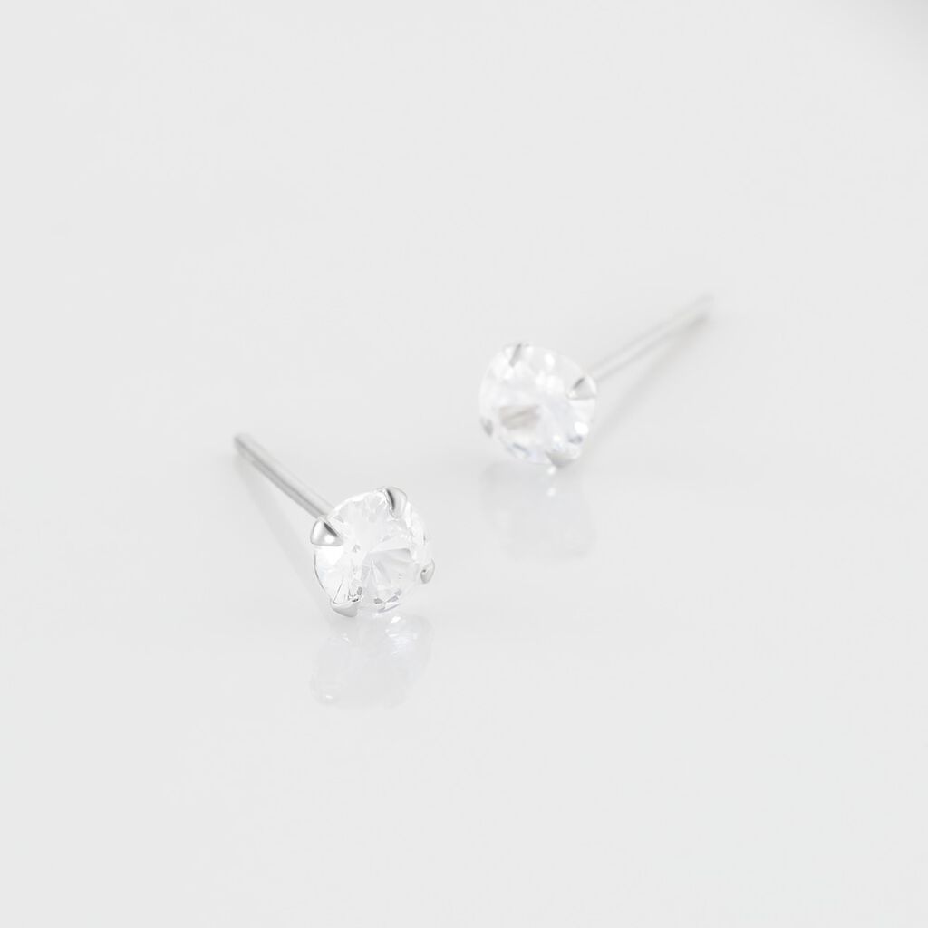 Boucles D'oreilles Puces Laena Argent Blanc Oxyde De Zirconium - Clous d'oreilles Femme | Marc Orian