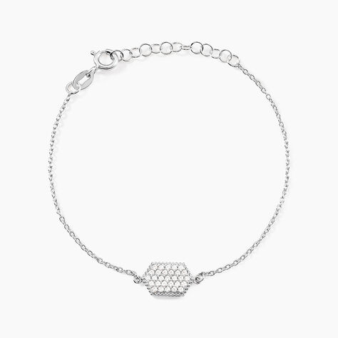 Bracelet Nawele Argent Blanc Oxyde De Zirconium - Bracelets fantaisie Femme | Marc Orian