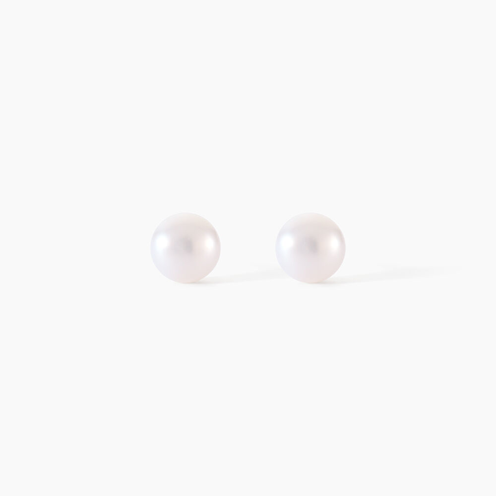 Boucles D'oreilles Puces Kesya Nacres Bouton Or Jaune Perle De Culture - Boucles d'oreilles mariage Famille | Marc Orian