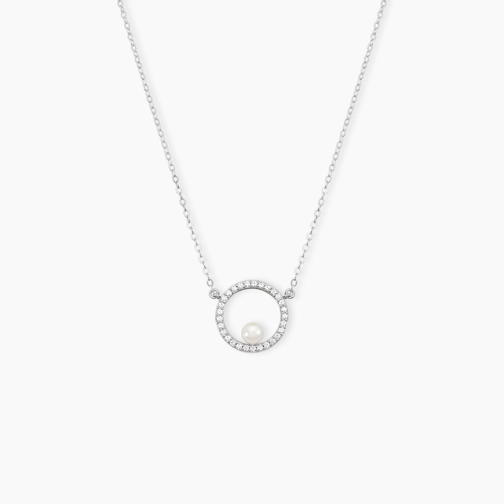 Collier Marthe Argent Blanc Perle De Culture Et Oxyde De Zirconium - Colliers avec pierres Femme | Marc Orian