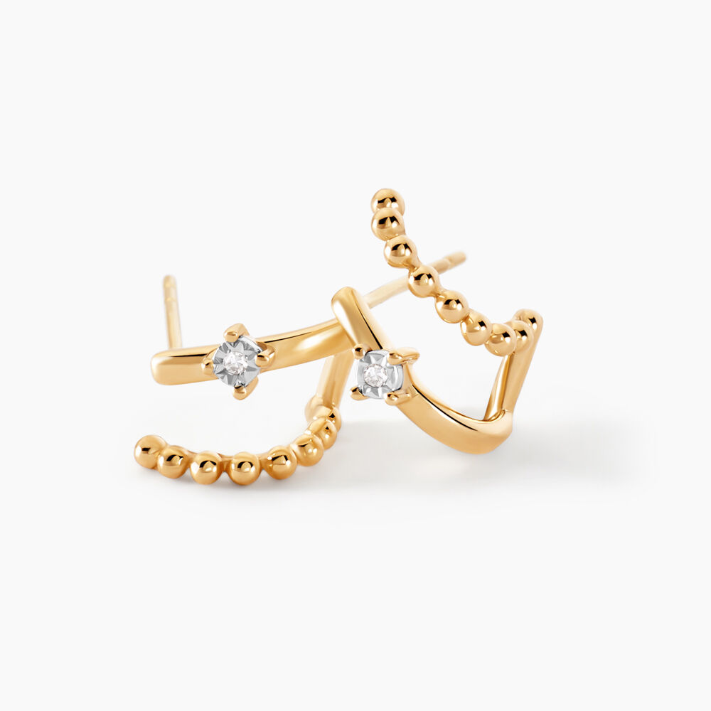 Boucles D'oreilles Pearly Effect Or Jaune Diamant -  Femme | Marc Orian