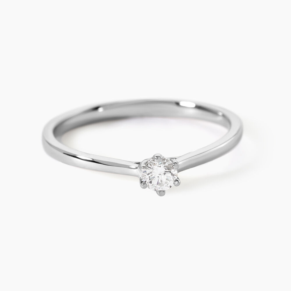 Bague Athena Platine Blanc Diamant - Parures de mariage Femme | Marc Orian