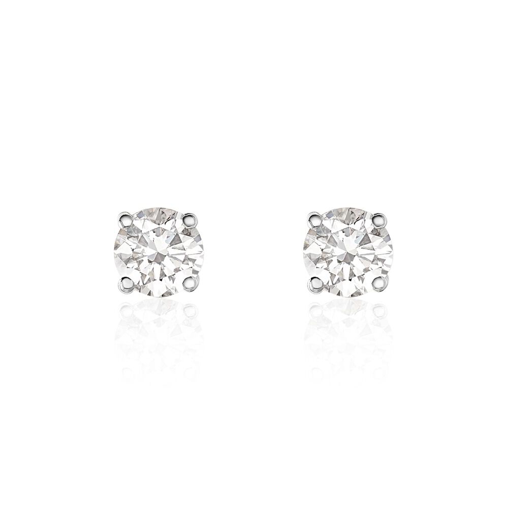 Boucles D'oreilles Puces Aphrodite Platine Blanc Diamant -  Homme | Marc Orian