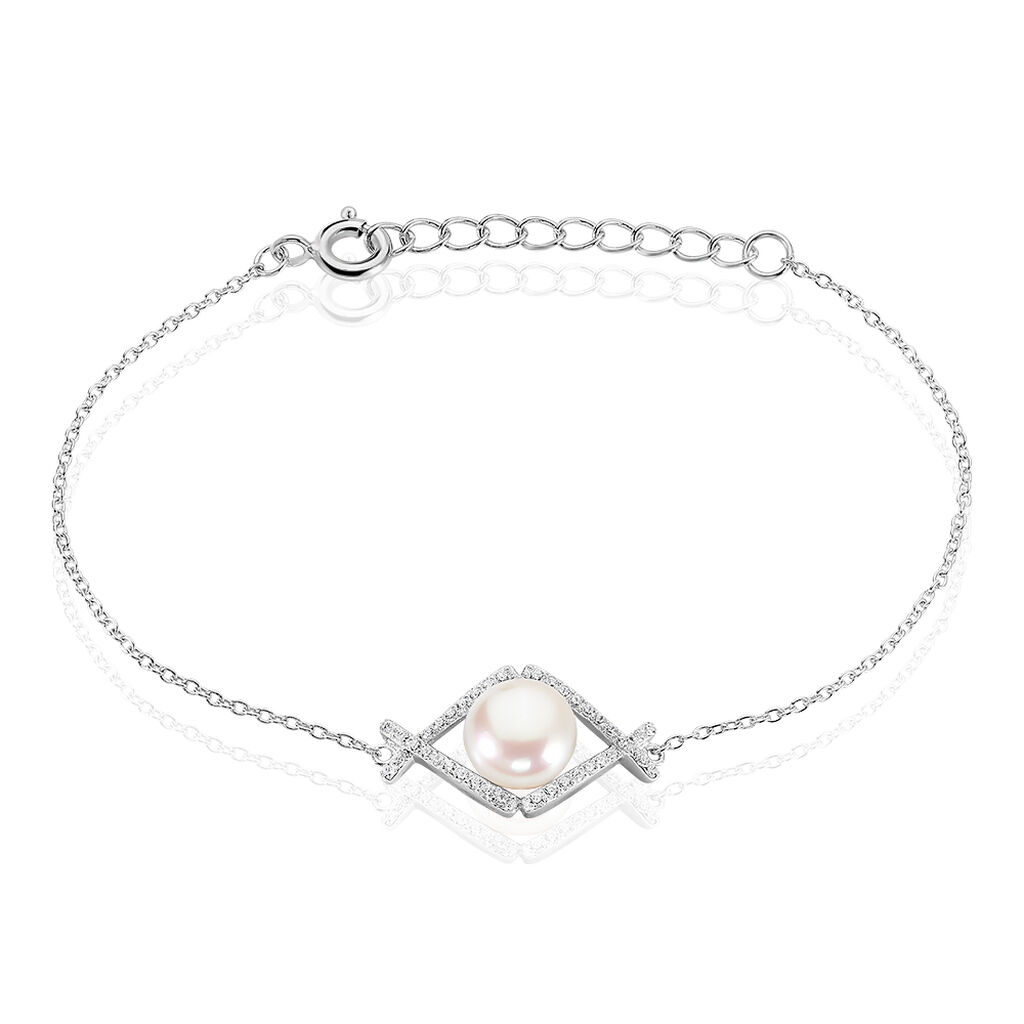 Bracelet Alessia Argent Blanc Perle De Culture Et Oxyde De Zirconium - Bracelets fantaisie Femme | Marc Orian