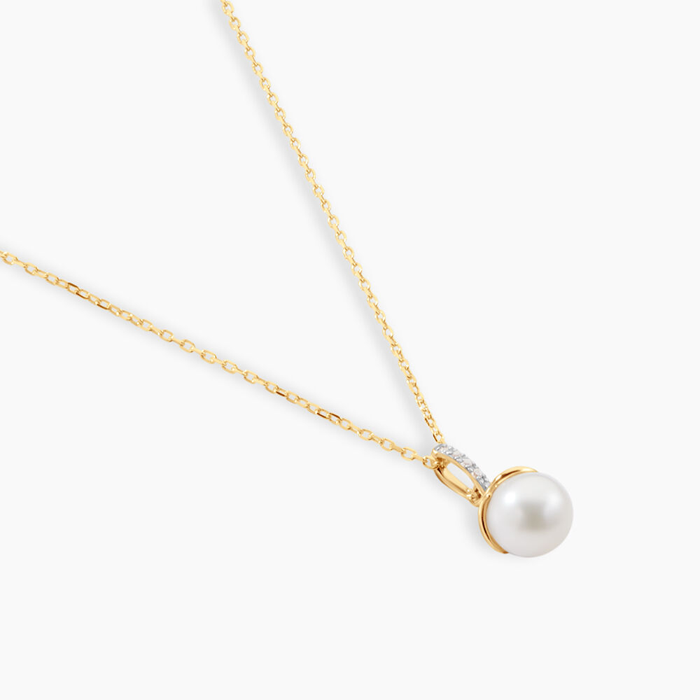 Collier Delight Or Jaune Perle De Culture Oxyde De Zirconium - Colliers avec pierres Femme | Marc Orian