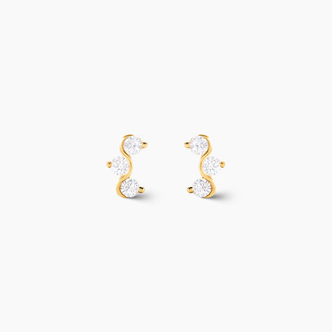 Boucles D'oreilles Puces Mureille Or Jaune Oxyde De Zirconium - Puces Femme | Marc Orian