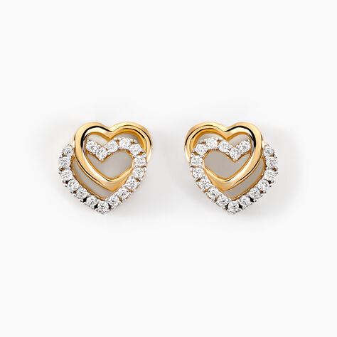 Boucles D'oreilles Puces Ablaye Or Jaune Oxyde De Zirconium - Puces Femme | Marc Orian