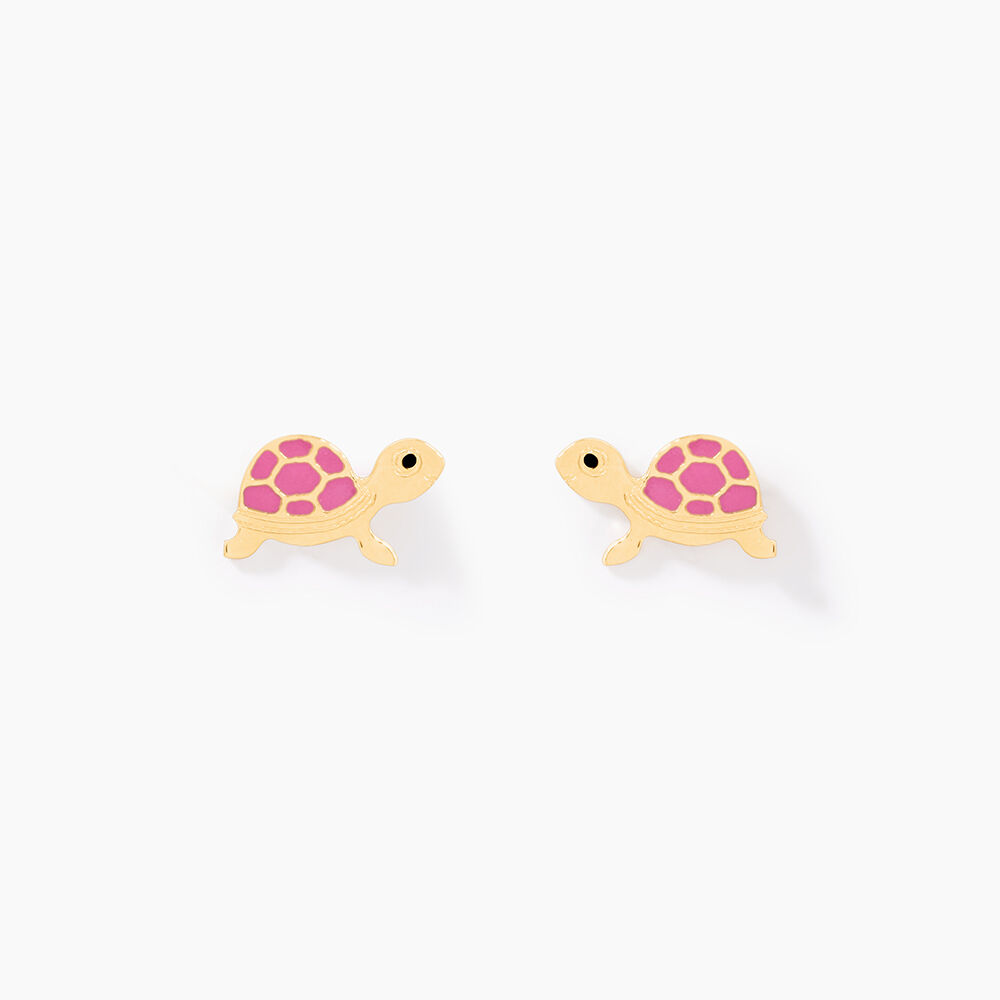 Boucles D'oreilles Puces Cali Tortue Or Jaune - Puces Enfant | Marc Orian
