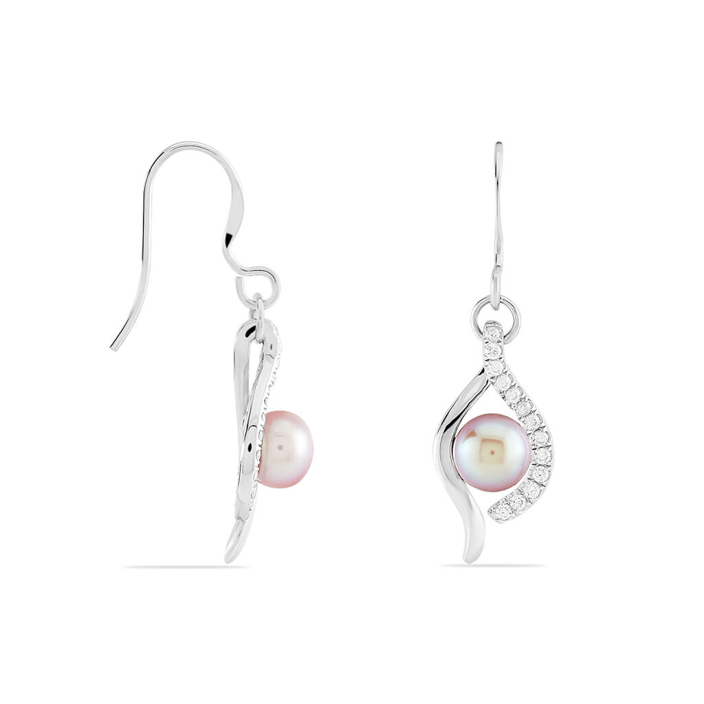 Boucles D'oreilles Pendantes Deniz Argent  Perle De Culture Et Oxyde - Boucles d'oreilles Pendantes Femme | Marc Orian