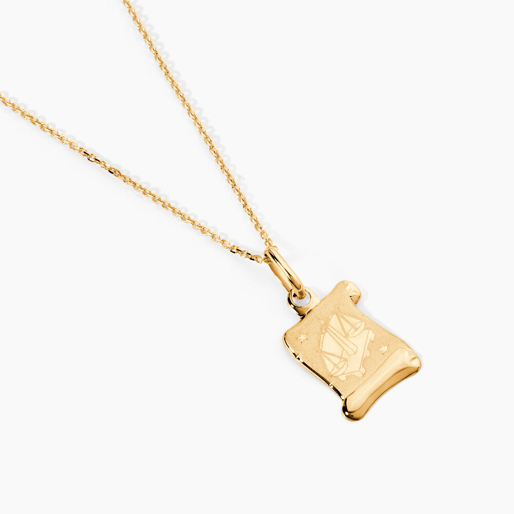 Pendentif Lamie Zodiaque Parchemin Or Jaune - Bijoux personnalis&eacute;s Famille | Marc Orian