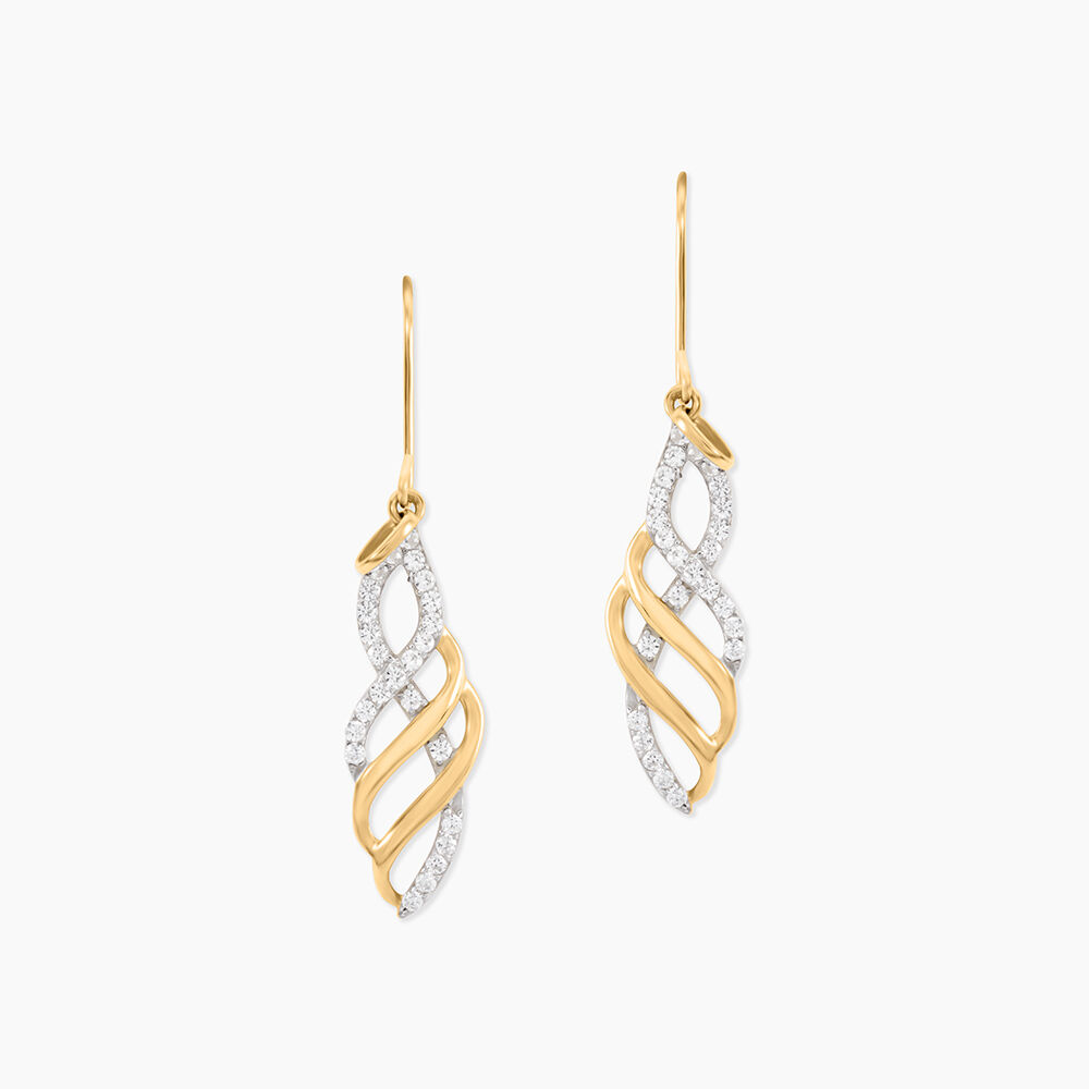 Boucles D'Oreilles Pendantes Sumati Or Jaune Oxyde De Zirconium - Pendantes Femme | Marc Orian