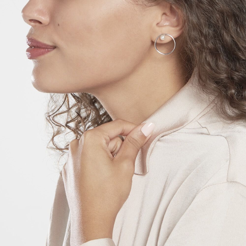 Bijoux D'oreilles Walter Argent Perle De Culture - Piercings d'oreilles Femme | Marc Orian