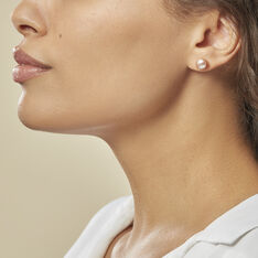 Boucles D'oreilles Puces Ursulina Or Jaune Perle De Culture - Clous d'oreilles Femme | Marc Orian