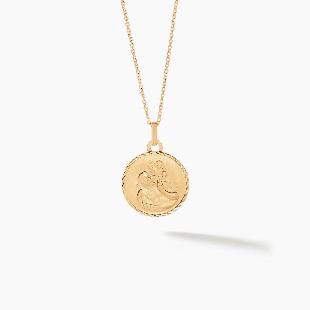 Pendentif Saint Christophe Diamante Or Jaune - Bijoux personnalis&eacute;s Famille | Marc Orian