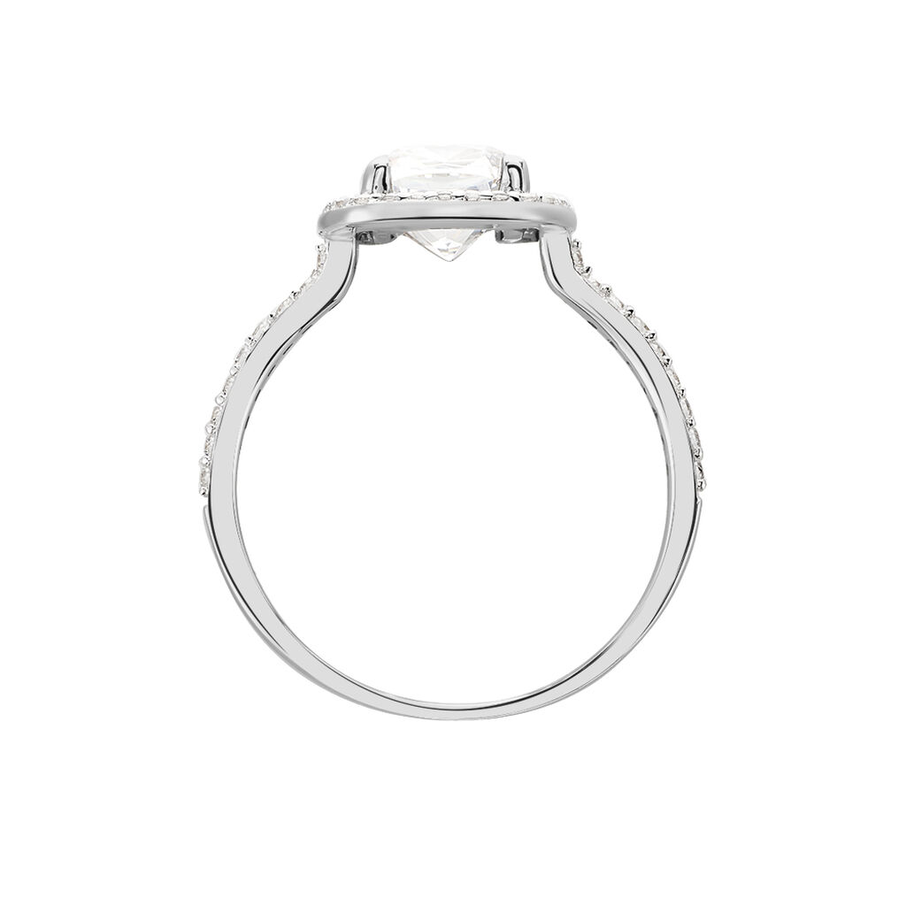 Bague Adrienne Or Blanc Oxyde De Zirconium - Bagues Solitaire Femme | Marc Orian