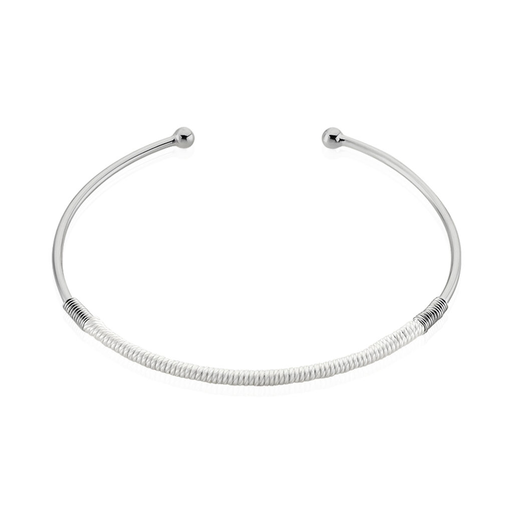 Bracelet Jonc Andresine Argent Blanc - Bracelets fantaisie Femme | Marc Orian