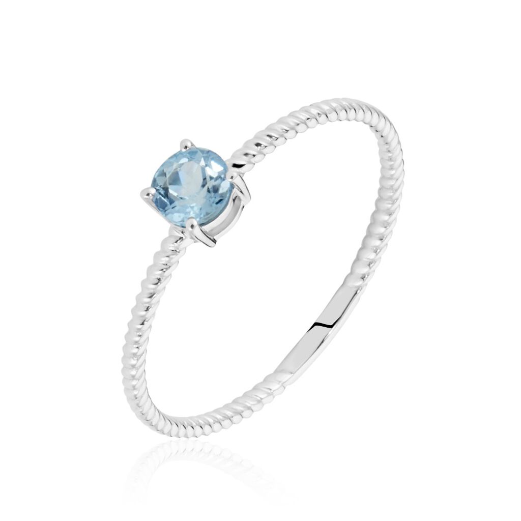 Bague Or Blanc Demi Topaze - Bagues pierres fines Femme | Marc Orian