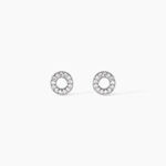 Boucles D'oreilles Puces Argent Blanc Eujen Oxydes De Zirconium - Puces Femme | Marc Orian