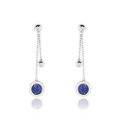 Boucles D'oreilles Pendantes Franzine Argent Blanc Lapis Lazulis - Boucles d'oreilles Pendantes Femme | Marc Orian