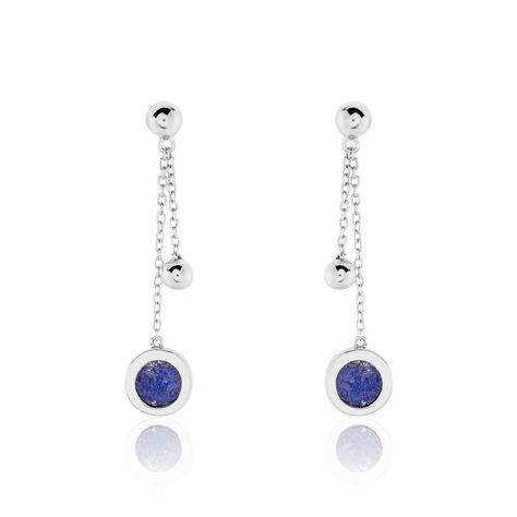 Boucles D'oreilles Pendantes Franzine Argent Blanc Lapis Lazulis - Boucles d'oreilles Pendantes Femme | Marc Orian