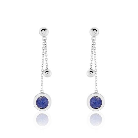 Boucles D'oreilles Pendantes Franzine Argent Blanc Lapis Lazulis - Boucles d'oreilles Pendantes Femme | Marc Orian