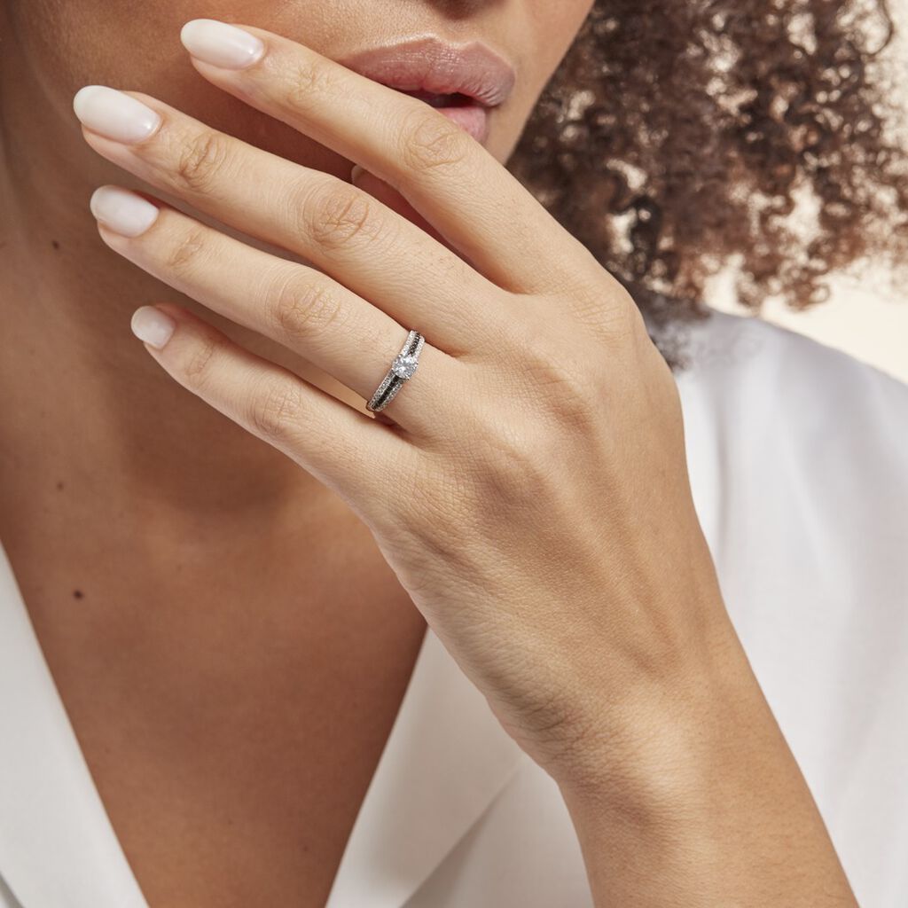 Bague Solitaire Katrina Or Blanc Oxyde De Zirconium - Bagues Solitaire Femme | Marc Orian