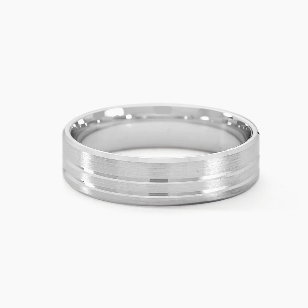 Alliance Cheryn Ruban Plat Argent Blanc - Alliances duo Famille | Marc Orian